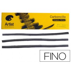 Carboncillo artist fino 3 4 mm caja de 10 unidades