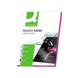 Papel q connect foto glossy din a4 alta calidad digital photo para ink jet bolsa de 50 hojas de 260 gr
