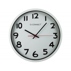 Reloj q connect de pared plastico oficina redondo 34 cm marco blanco