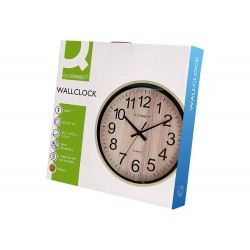 Reloj q connect de pared de plastico redondo 257 cm movimiento silencioso color madera natural