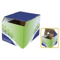 Contenedor papelera reciclaje fellowes sobremesa carton 100 reciclado montaje manual entrada frontal y tapa