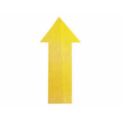 Simbolo adhesivo durable pvc forma de flecha para delimitacion suelo amarillo 200x100x07 mm pack de 10
