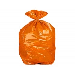 Bolsa basura domestica naranja con autocierre 55 x 60 cm rollo de 15 unidades