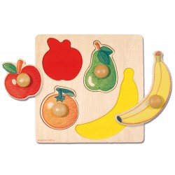 Puzzle diset 4 piezas frutas